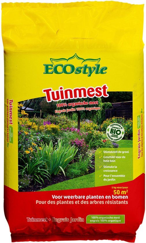 ECOstyle Tuinmest Organische Meststof - 18 KG - 100 M² - Gazonmest