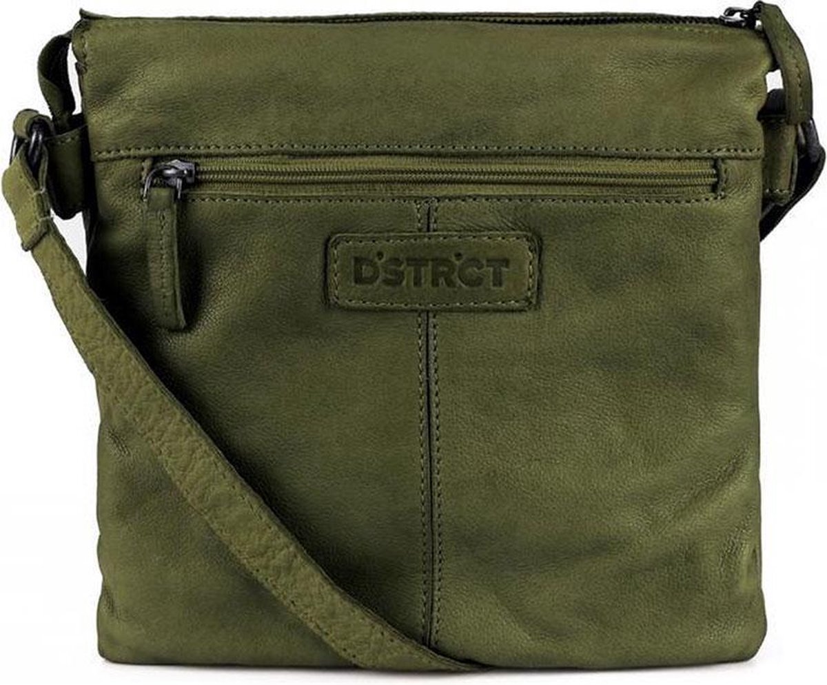 DSTRCT Crossbodytas Harrington Road Leer - groen