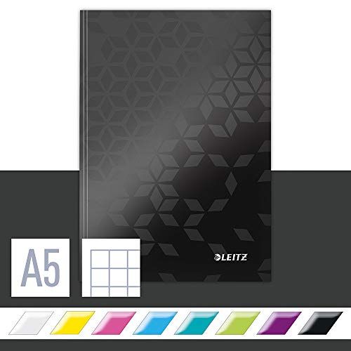 Leitz WOW schrijfblok A5 geruit 80 vel zwart