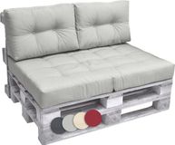 Beautissu Elements – 2x Rugkussen Palletkussen 60x40 cm – Licht Grijs – Matraskussen kwaliteit
