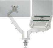 Leitz Ergo Ruimtebesparende Dubbele Monitor- en Laptop arm - Tot 9kg - Monitor Beugel 17-32 inch - Grijs