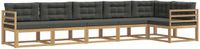 vidaXL Hoek loungeset 6 zitplaatsen Polyester Wit en antracietkleurig