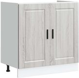 vidaXL - Spoelbakonderkast - Porto - 80x46x81,5 cm - Bewerkt Hout - Grijs Sonoma