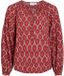 Vila Blouse Viecora Elva V-neck Ls Top 14116647 Savvy Red/multi Dames Maat - W44