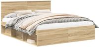 vidaXL Bedframe met hoofdeinde Sonoma 160 x 200 cm Massief grenenhout
