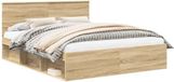 vidaXL Bedframe met hoofdeinde Sonoma 160 x 200 cm Massief grenenhout