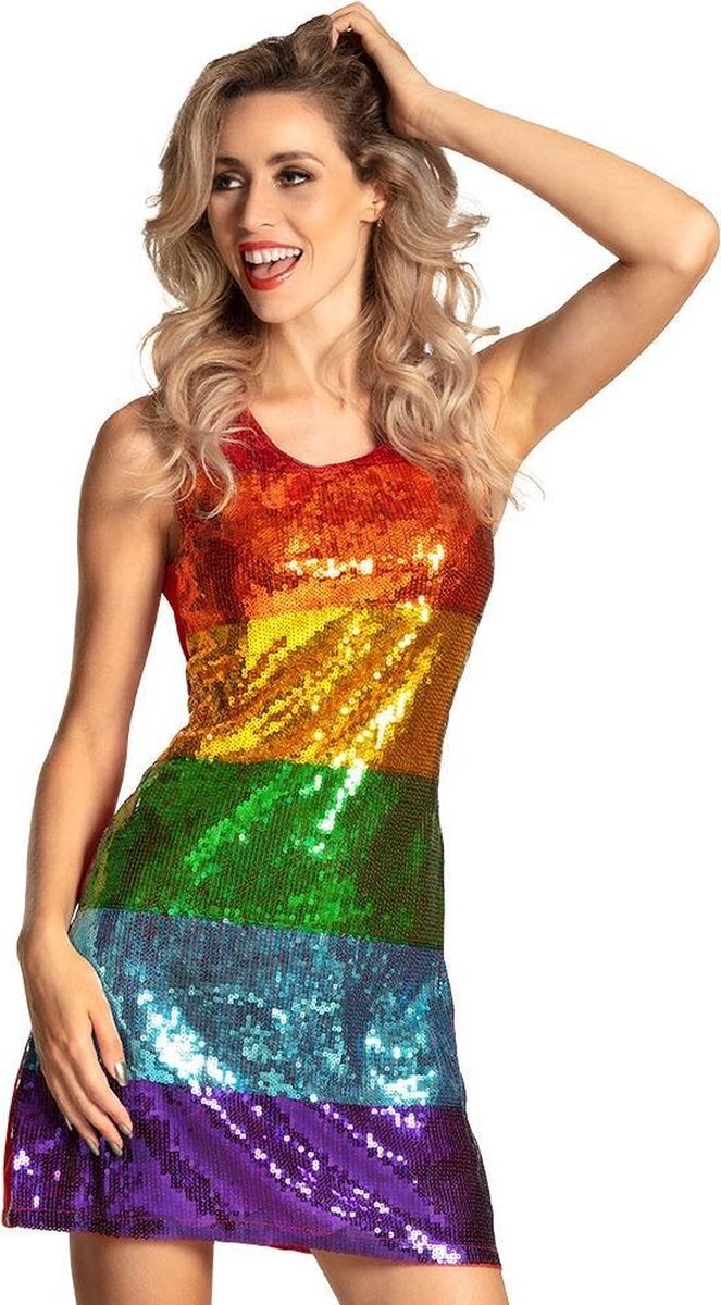 partycorner Boland Jurk Rainbow Dazzle Dames 103 Cm Polyester