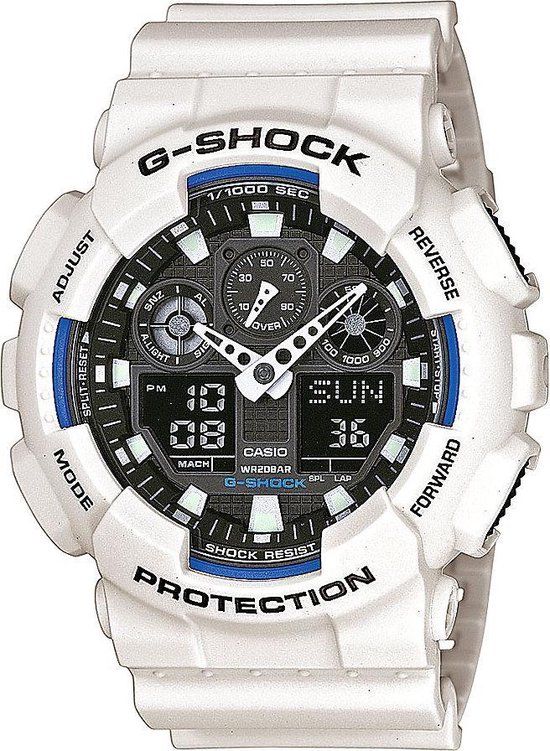Casio G-Shock GA-100B-7AER Herenhorloge - Wit - 51mm - Analoog/Digitaal