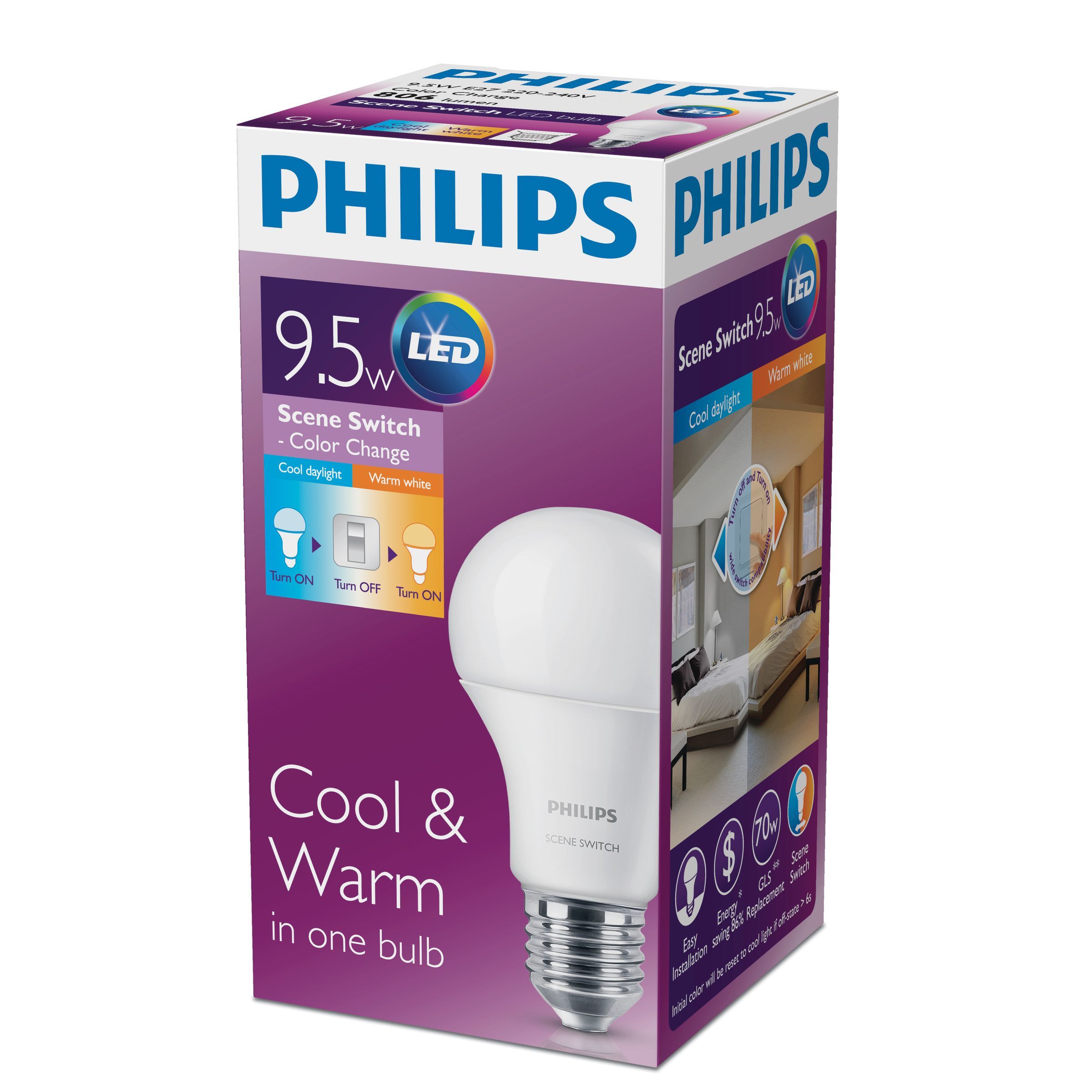 Philips LED Lamp - E27 - 10W - 806 lm - Wit