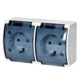 ORNO OE-7106(GS)/WT Stopcontact 2x2P+Z Schuko IP44