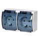 ORNO OE-7106(GS)/WT Stopcontact 2x2P+Z Schuko IP44
