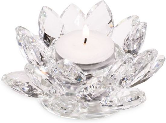 Yogi & Yogini naturals Sfeerlicht Lotus kristalglas 4.5x11 cm