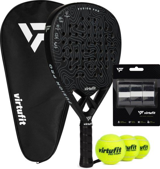VirtuFit Fusion Pro Padel Set - Zwart - Grijs