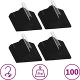 vidaXL - 100-delige Kledinghangerset - Anti-slip - Fluweel - Zwart