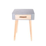 THE HOME DECO FACTORY - HD3740 - Table De Chevet Gris 1 Tiroir Bois Decoration Chambre