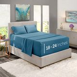 Nestl 4-Delige Eenpersoons Lakenset In XL-Formaat Met Extra Hoge Hoeken Voor Matras Met Een Diepte Van 45-61 Cm, Microvezel, Blue Heaven