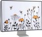 kwmobile Beschermhoes Monitor - Geschikt voor 27-28" - Zwart/Oranje/Wit - Bloemen & Bijen Design