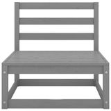 vidaXL 5-delige Loungeset Massief Grenenhout Grijs