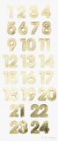 folia Adventskalender-stickers 'NUMBERS IRIDESCENT