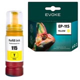 Evoke Compatible Ink for Epson 115 C13T07D44A Yellow 6200 Pages Ecotank L8160 L8180