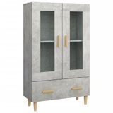 VidaXL Hoge kast, betonkleur, 70x31x115 cm, houtvezelplaat