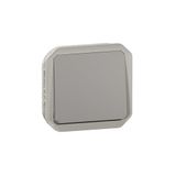 LEGRAND, Plexo 069716L Inzetstuk, natte ruimte opbouw-kruisschakelaar, 10 ampère, 250 volt, IP55 - IK07, schroefklemmen, kleur: grijs