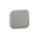 LEGRAND, Plexo 069716L Inzetstuk, natte ruimte opbouw-kruisschakelaar, 10 ampère, 250 volt, IP55 - IK07, schroefklemmen, kleur: grijs