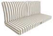 Déco Arts – set van 3 kussens amovibles pour salon, jardin, 120 x 60 cm – assise 120 x 60 cm + 2 dossiers 60 x 35 cm – imperméable résistant aux UV – remplacement pour meubles de jardin, terrasse, balcon, véranda – rayures beige