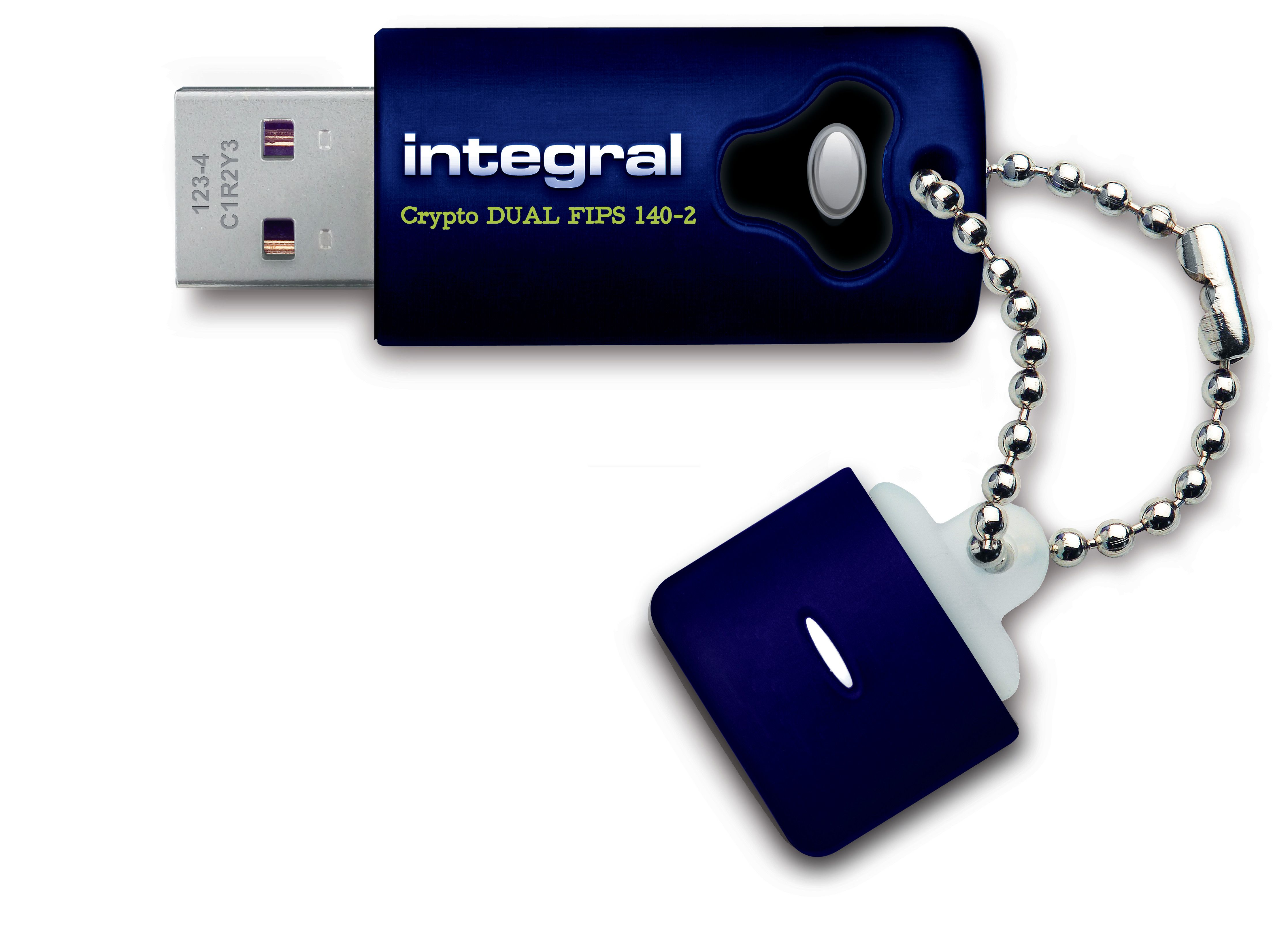 Integral Crypto Dual FIPS 140-2 Encrypted USB 3.0 - 32GB - Blue