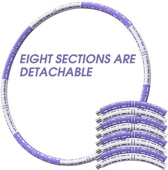 Merkloos LitaLife Fitness Hoelahoep met Gewicht - Paars/Wit - 1 KG - Ø 85 cm - Sport Hoepel - Thuis - Sporten - Gym - Premium (2022)