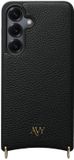 AVY Leren Hoesje geschikt voor Samsung Galaxy S25 / S24 | Compatibel met MagSafe | Leather Case | Back Cover | Zwart