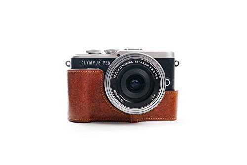 TP Originele Handgemaakte Echt Lederen Half Camera Hoesje voor Olympus EPL9 E-PL9 - 5 Kleuren