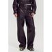 HARPER & YVE imitatieleren wide leg broek - donkerpaars