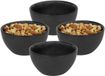 Bellatio Design Bol/plat schaaltje Samos - anthracite/noir - 4x - petit déjeuner/amuse-bouche - céramique - empilable - 12 x 6 cm - Bols à soupe