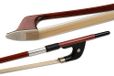 GEWA contrabasstrijkstok, 1/4 - natuurhaar - Duits model - ronde stok - hardhouten slof