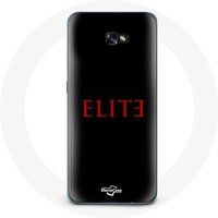 Maniacase Hoesje voor Samsung Galaxy A3 2017 Elite Seizoen 5 Rood Logo Zwarte Achtergrond