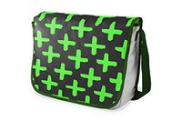 Bonamaison Digitaal bedrukte Messenger schooltas met kaki riem voor studenten, crossbody tas, koerierstas, schoudertas voor kinderen, meisjes, jongens, maat: 29x36 cm