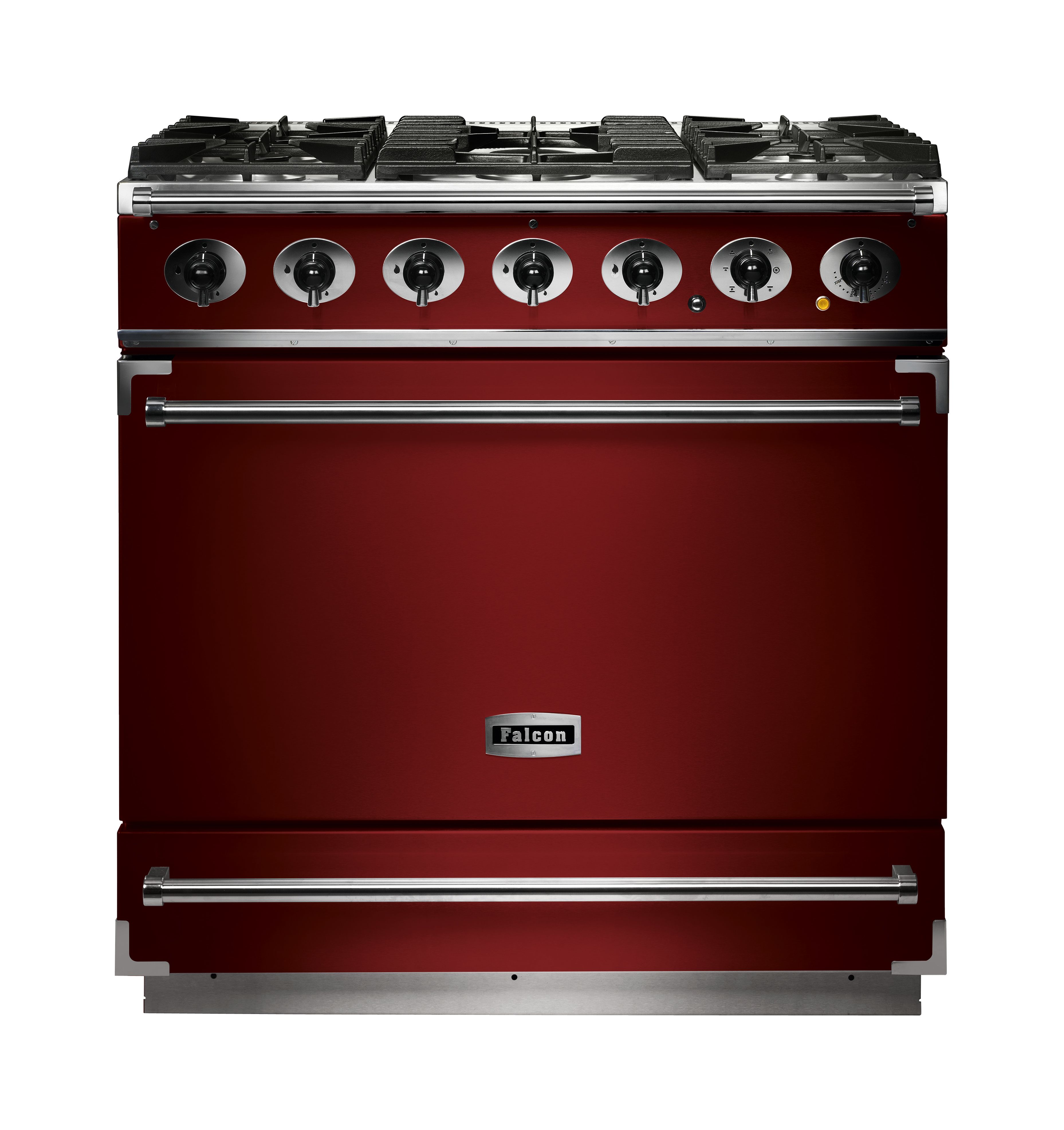 Falcon 900S Range Cooker - Electric Oven & Gas Hob - Cherry Red