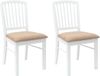 vidaXL Eetstoelen 2 stuks Massief Rubberhout Wit 50 x 52,5 x 91 cm