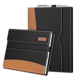 FINTIE Hoes voor Microsoft Surface Pro 7 / Pro 6 / Pro 5 / Pro 4 / Pro 3 12,3 inch - Zakelijke hoes met vak, compatibel met toetsenbordhoes (zwart)