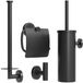 Avalo Toiletaccessoireset Zwart 4-delig - Luxe Toilet Set - RVS - 1 Jaar Garantie