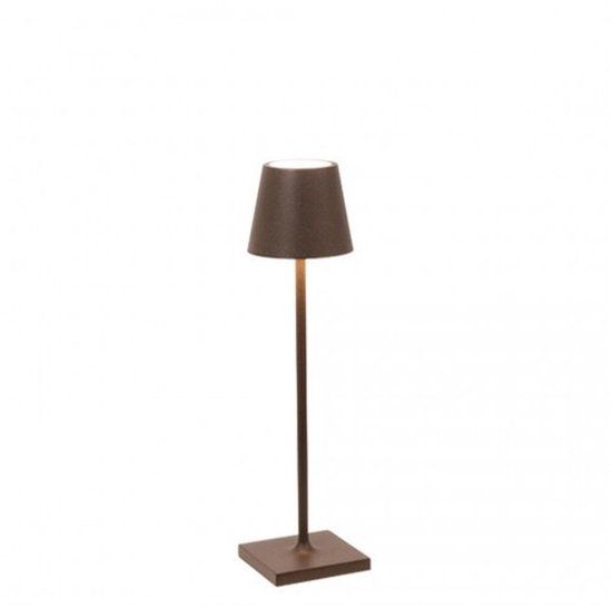 Zafferano Poldina Pro Micro Corten LED Tafellamp - Oplaadbaar & Dimbaar - 12 uur Batterijduur - Marrone