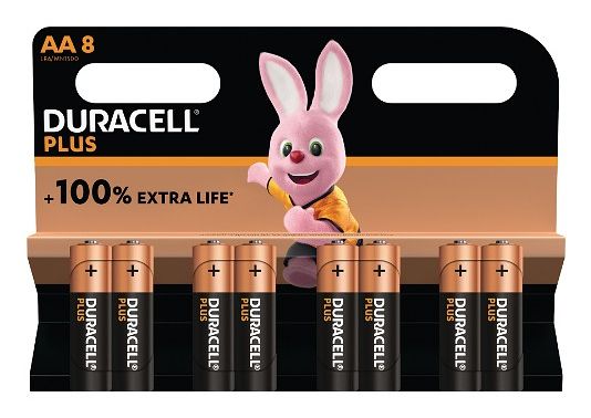 Duracell Plus AA Alkaline Batterijen - 8 stuks