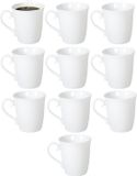 Gerimport Koffie / thee mok - sierlijk - 10x stuks - wit - 310 ml - mokken - keramiek