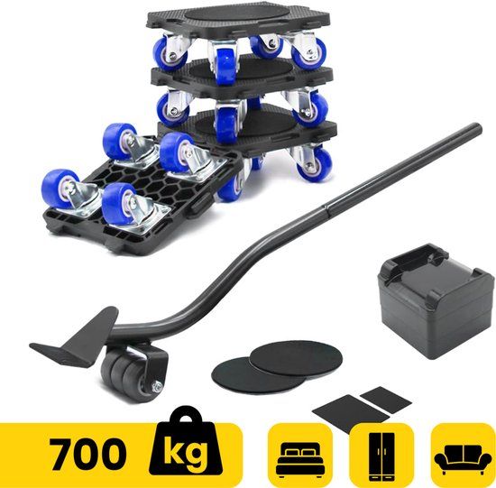 Moeve Meubelroller - 9 delige Transporthulp - Draagvermogen 700kg - Transportroller - Meubelhondje - Meubelverplaatser