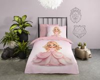 Pure dekbedovertrek prinses - 1 persoons 140x200/220 cm - Roze - Microvezel