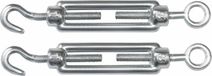 AMIG Spanschroeven/draadspanner met haak/oog - 2x - 11cm - verzinkt staal - 120kg - M6 schroefdraad