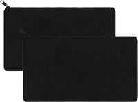 heibaibidai2 Saizone 2-pack etui, stoffen etui, cosmetische tassen met rits, canvas make-up tassen, voor doe-het-zelf schilderen, decoreren, reizen, knutselen, kantoorbenodigdheden opbergen (zwart)