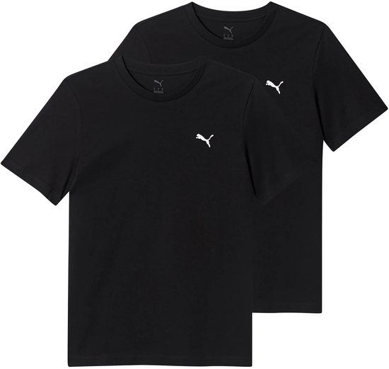 Puma 2-pack Ess Logo T-shirt Multipack M Heren Ronde Hals Zwart L
