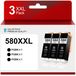Canon 3-pack cartouches d'encre XXL 580 PGBK, noir